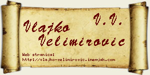Vlajko Velimirović vizit kartica